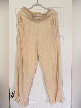 Maurices Cream Textured Wide-Leg Pants